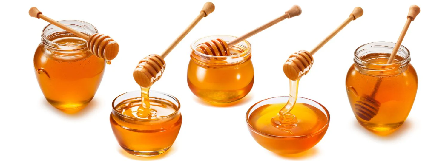 Many glasses of honey